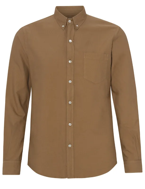 Organic Button Down Shirt - Sahara Camel
