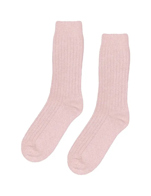 Merino Wool Blend Socks - Faded Pink