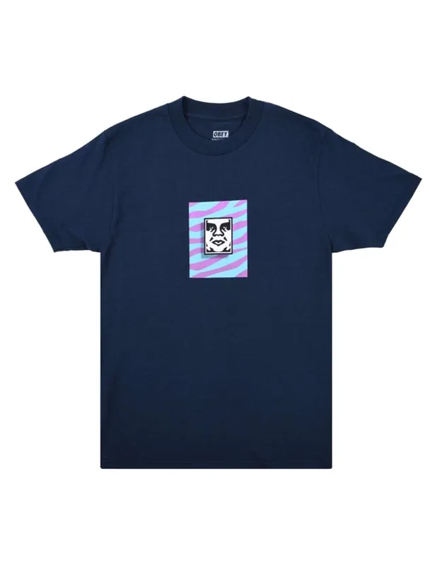 Stripped Icon T-Shirt - Navy