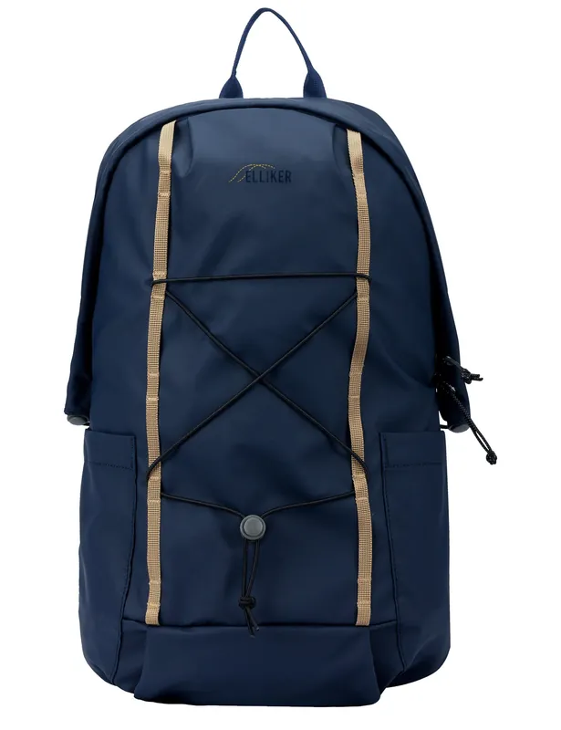 Zip Top Side Pocket Backpack - Navy
