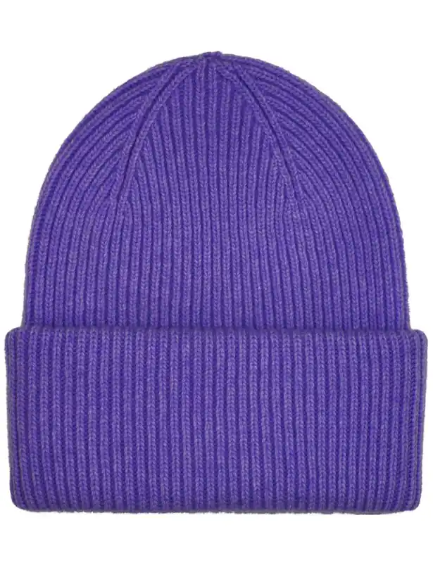 Merino Wool Chunky Beanie Hat - Ultra Violet