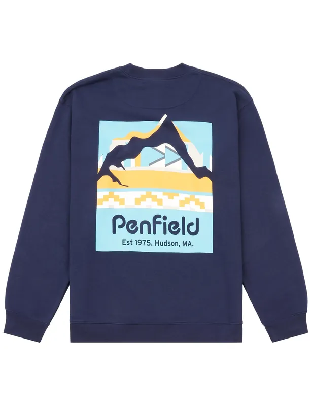 Geo Back Print Sweat - Navy Blazer