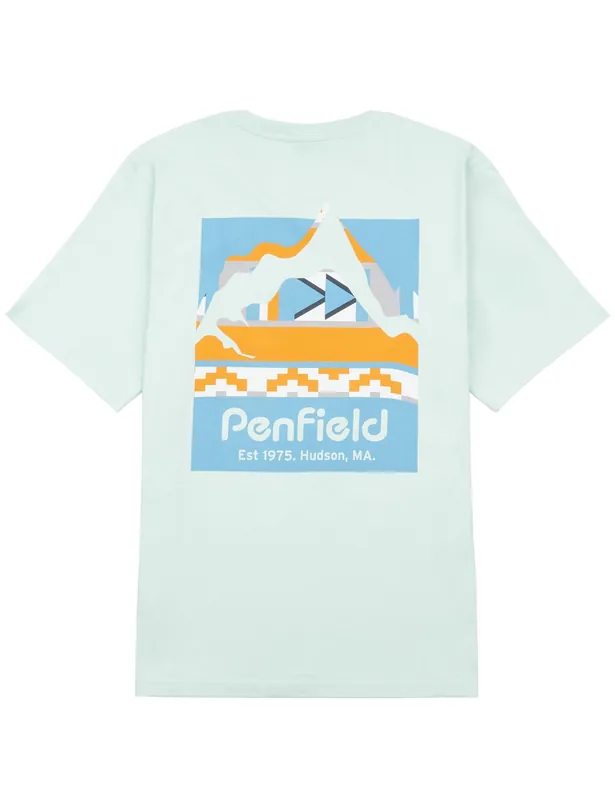 Geo Back Print T-Shirt - Surf Spray