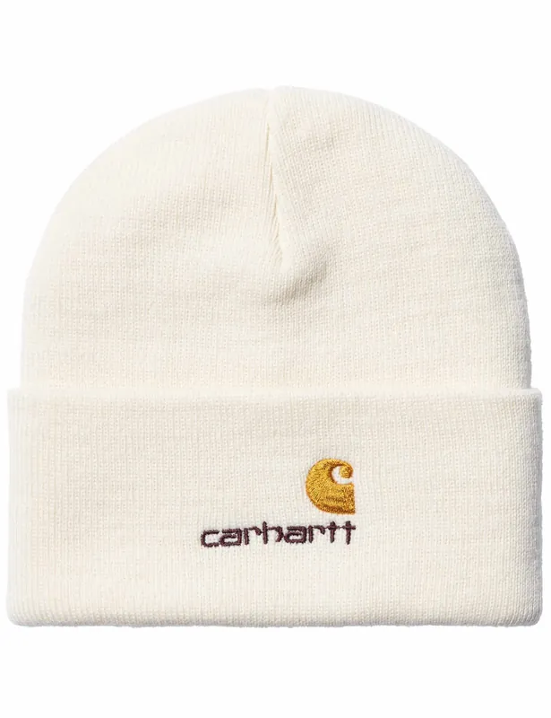 American Script Beanie Hat - Natural