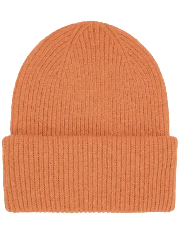 Merino Wool Chunky Beanie Hat - Sandstone Orange