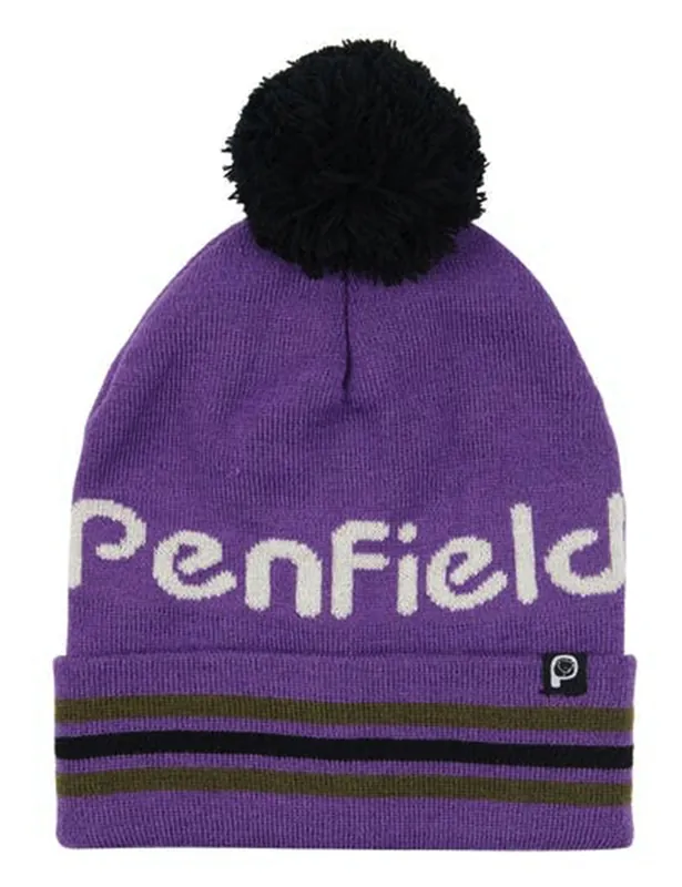Intarsia Pom Beanie Hat - Pansy
