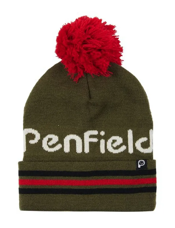 Intarsia Pom Beanie Hat - Forest Night
