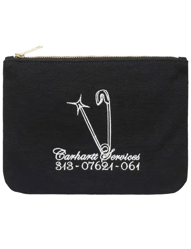Canvas Graphic Zip Wallet - Black/White