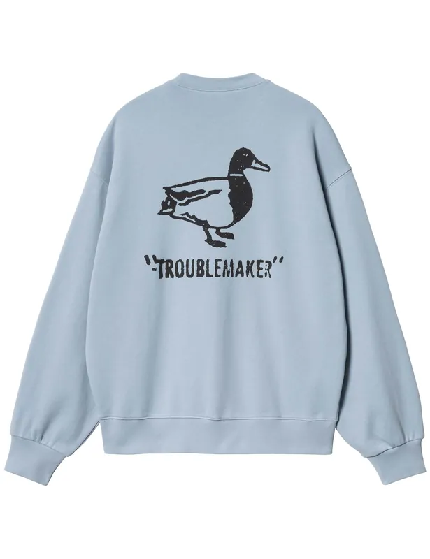 Stamp Crew Sweatshirt - Misty Sky/Black