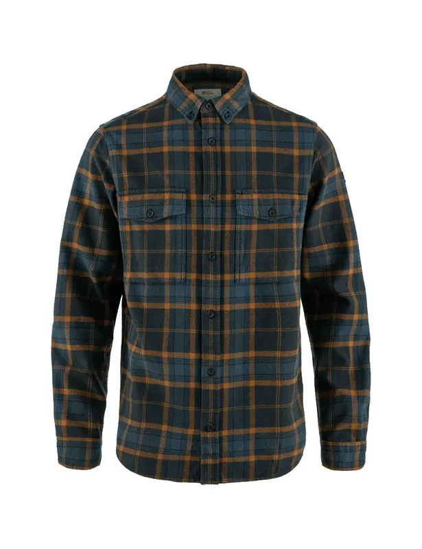 Ovik Twill Shirt - Dark Navy/Chestnut