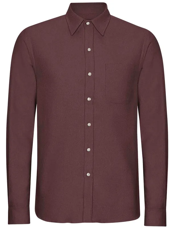 Organic Flannel Shirt - Oxblood Red