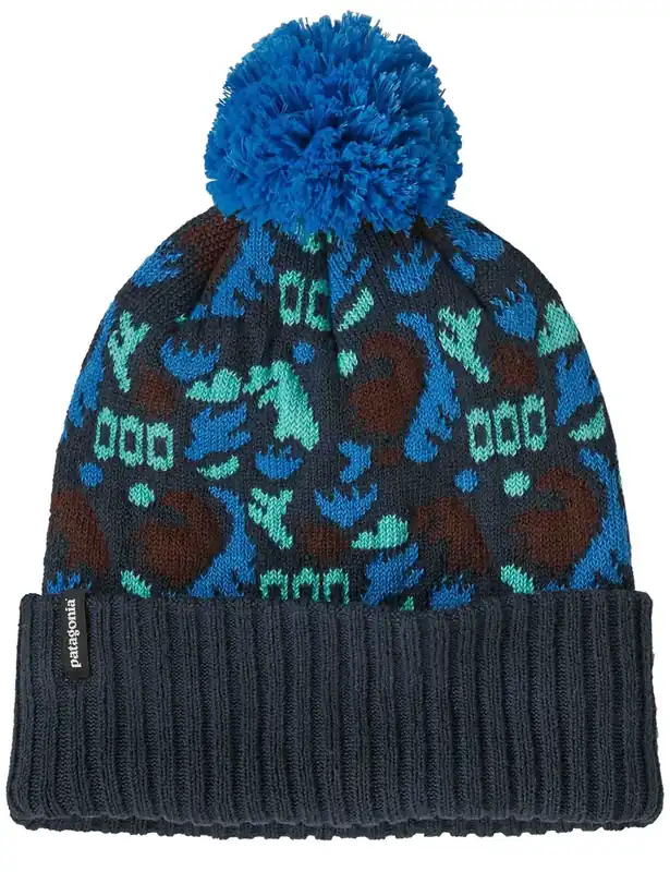 Powder Town Pom Beanie Hat - Across Oceans: Smolder Blue