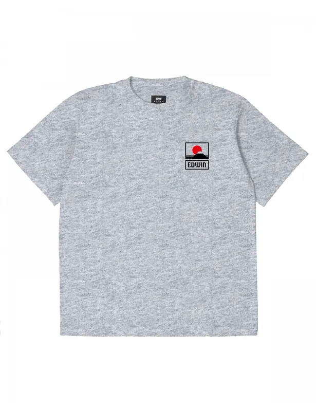 Sunset On MT Fuji T-Shirt - Grey Marl