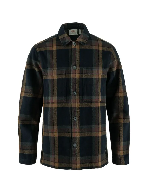 Singi Flannel Overshirt - Dark Navy/Wood Brown