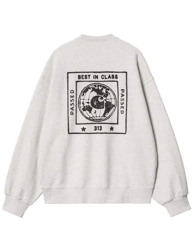 Stamp Crew Sweatshirt - Ash Heather/Black