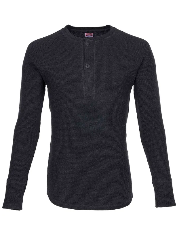 1936 Waffle Henley T-Shirt Shirt - Iron Grey