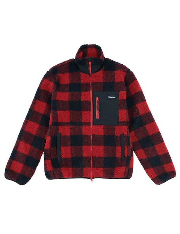 Checked Mattawa Fleece Jacket - Black/Red