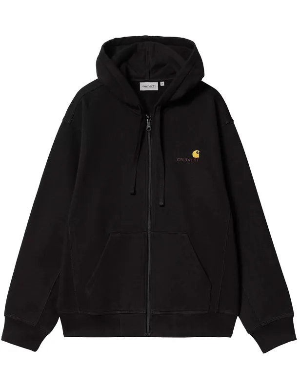 American Script Hooded Jacket - Black