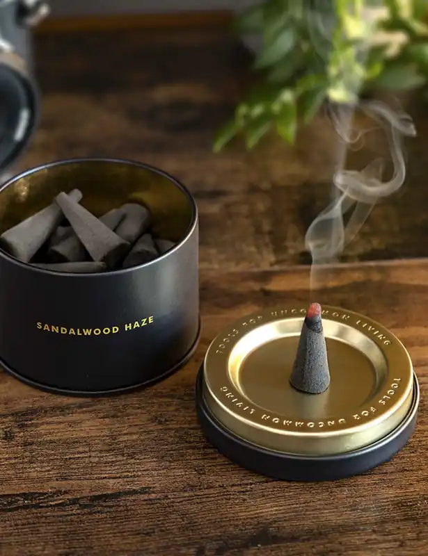 Aroma Incense Cones Tin - Sandalwood