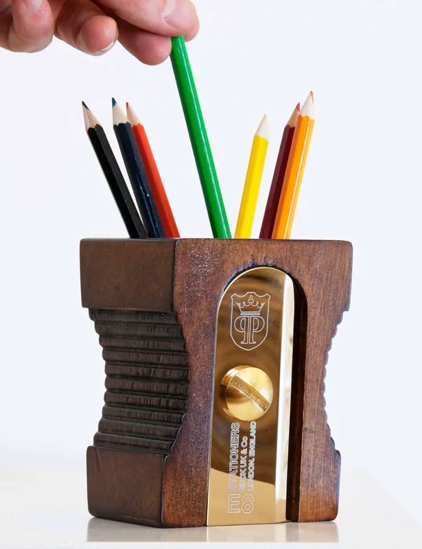 Sharpener Desk Tidy - Dark Wood