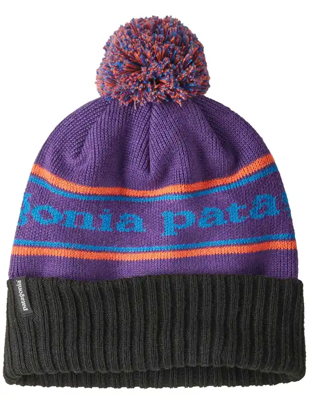 Powder Town Pom Beanie Hat - Park Stripe: Purple