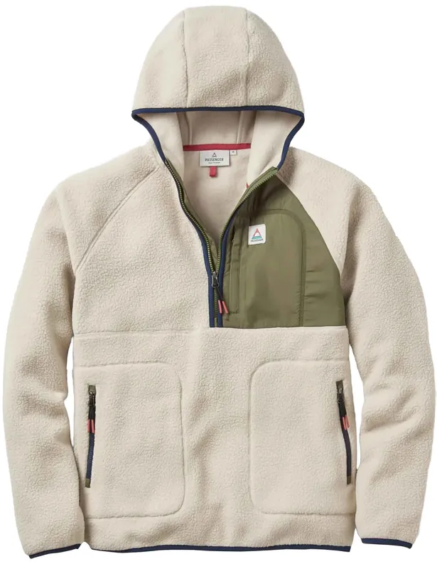 Ventura 1/2 Zip Sherpa Fleece - Oatmeal/Khaki