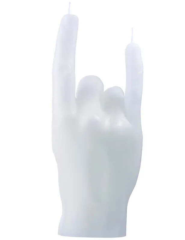 Rock You Hand Candle - White