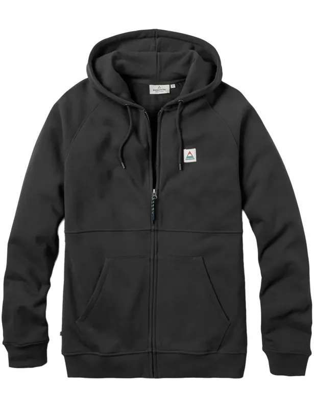 Heritage Recycled Cotton Full Zip Hooded Sweat - Black