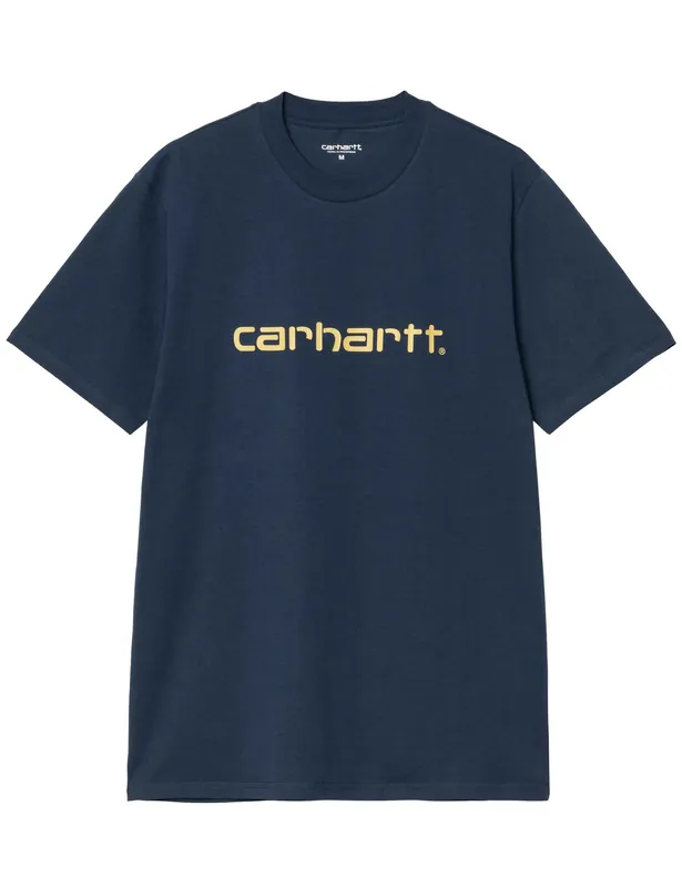 Script Logo T-Shirt - Ink/Air Yellow