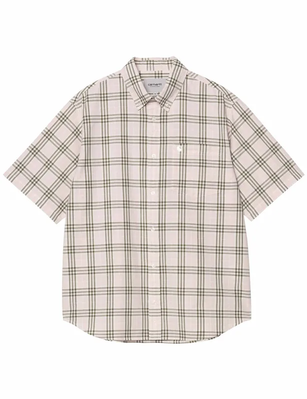 Niven Short Sleeve Shirt - Air Pink/Wax