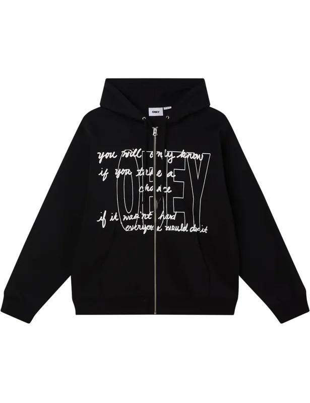Chance Zip Hooded Sweat - Black