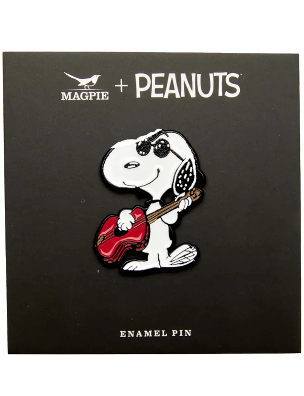 Snoopy Enamel Pin Badge - Music is Life, Guitar