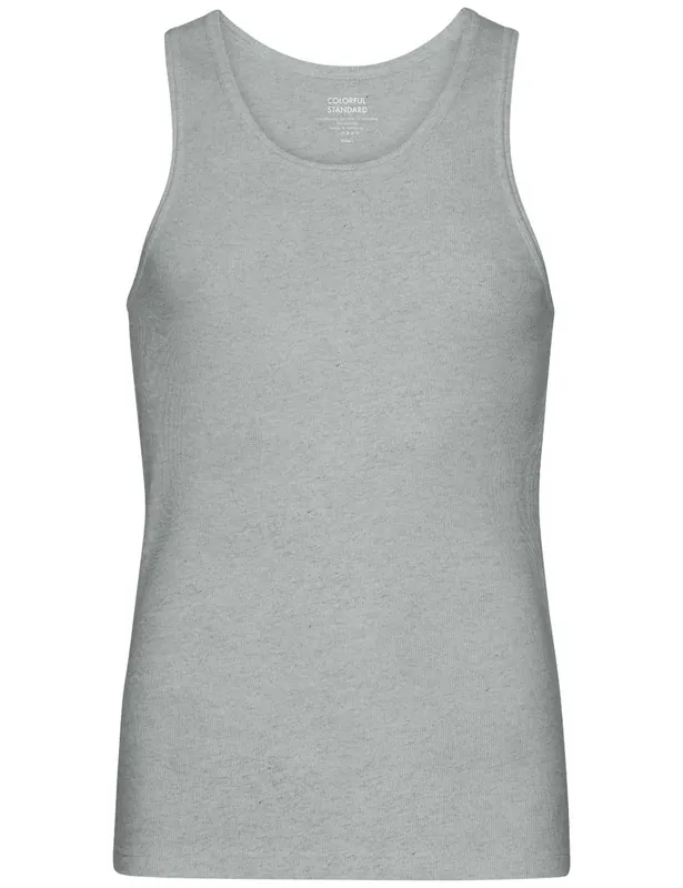 Organic Rib Tank Top - Grey Heather