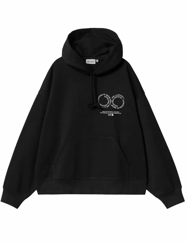 Rotation Hooded Sweatshirt - Black/White