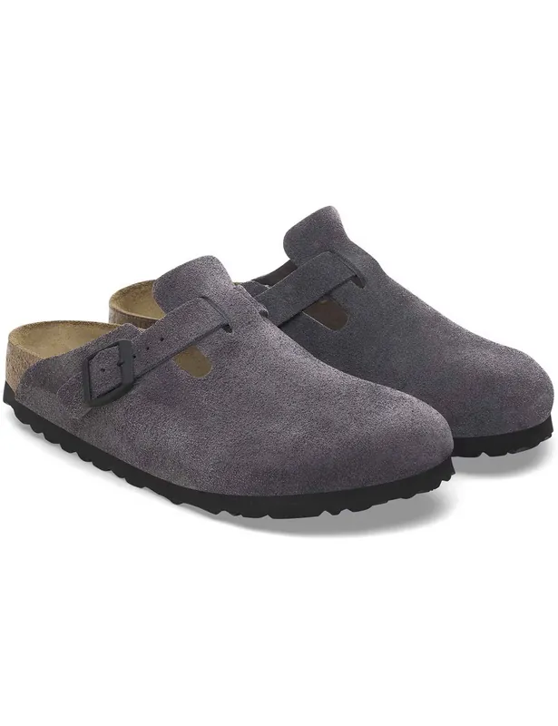 Boston Suede Mules LEVE - Velvet Grey (Regular Fit)