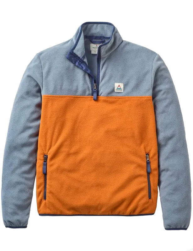 Set Off Polar 1/4 Zip Fleece - Sunset Orange/Storm Grey