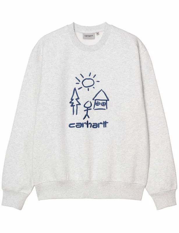 Masterpiece Crew Sweatshirt - Ash Heather/Wolfsbane