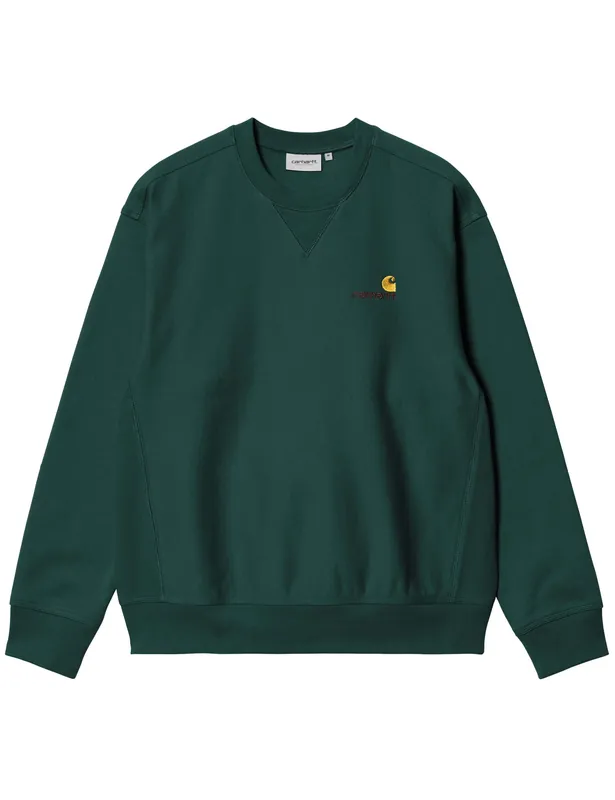 American Script Crew Sweatshirt - Dark Fir