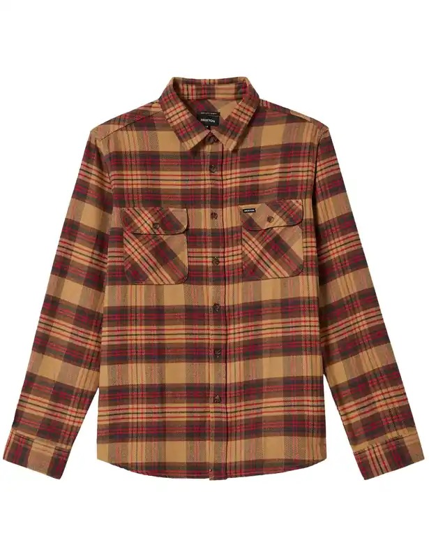 Bowery Flannel Shirt - Curry/Washed Black/Crimson