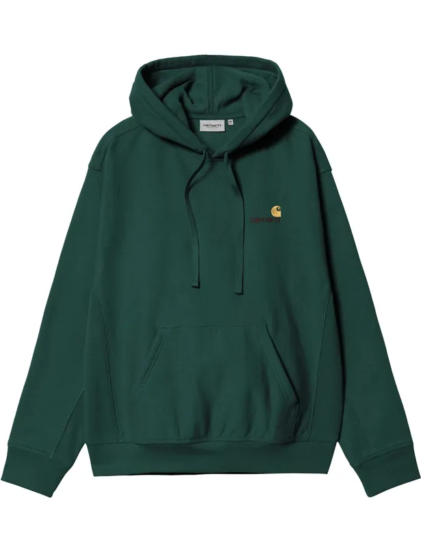 American Script Hooded Sweatshirt - Dark Fir