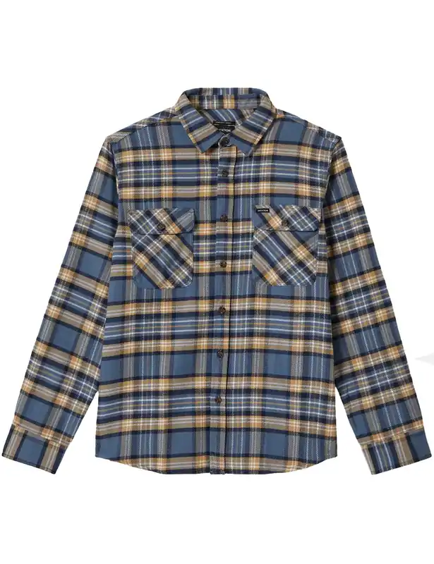 Bowery Flannel Shirt - Azure Blue/Washed Navy/Sand