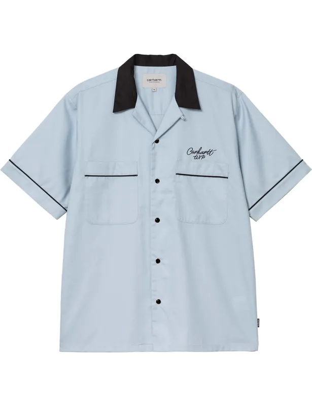 Bowl Short Sleeve Shirt - Blue Fog/Black