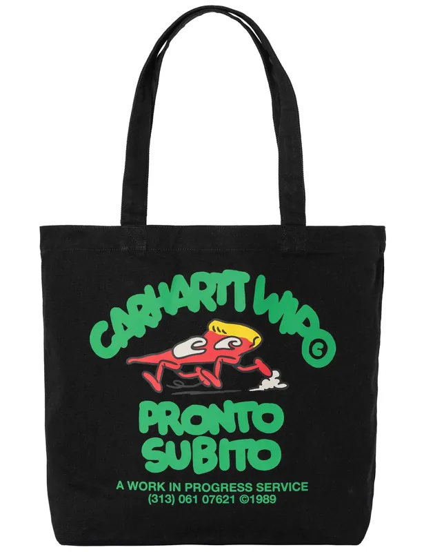 Canvas Graphic Tote Bag - Pronto Print, Black