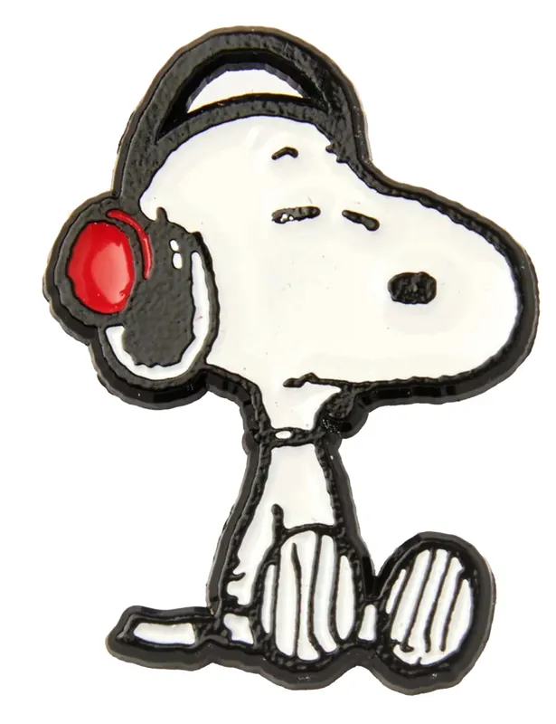 Snoopy Enamel Pin Badge - Headphones