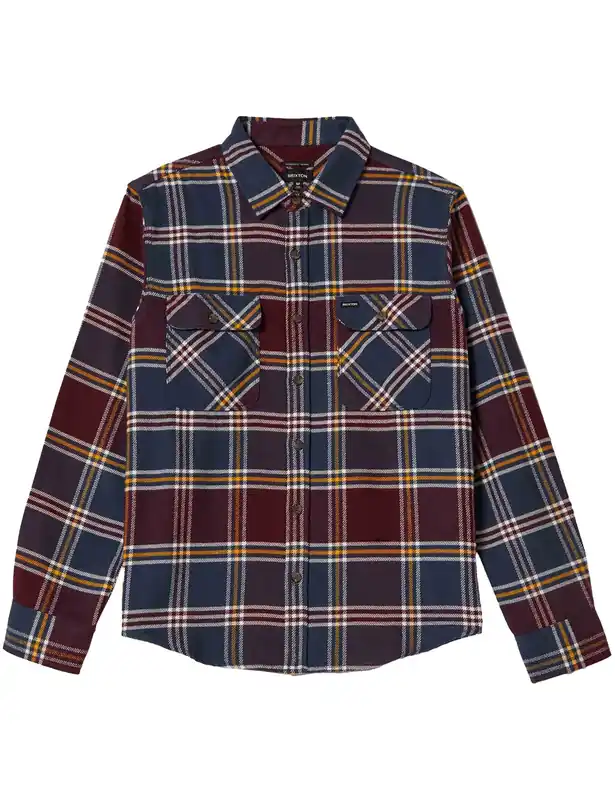 Bowery Flannel Shirt - Mood Indigo/Port/Saffron