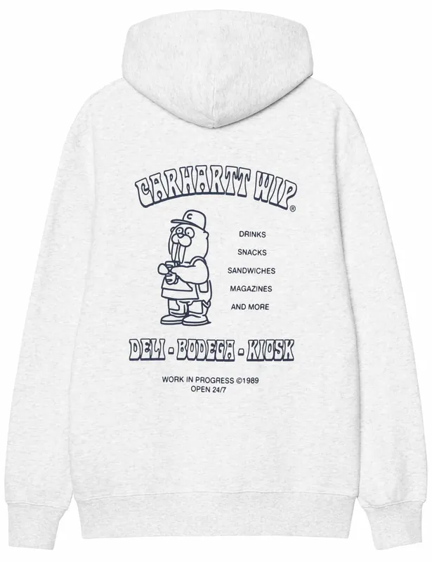 Sandwich Hooded Sweatshirt - Ash Heather/Blue