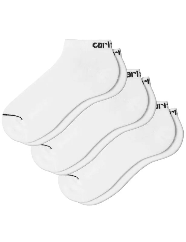 Script Sneaker Socks (3 Pack) - White