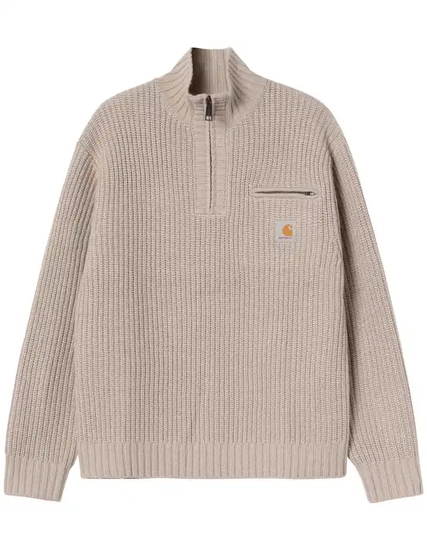 Detroit Half Zip Knit Sweater - Fleur De Sel