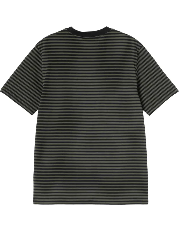 Verner Pocket T-Shirt - Verner Stripe, Black/Opuntia