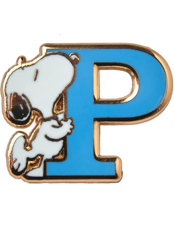 Snoopy Alphabet Enamel Pin Badge - Letter P